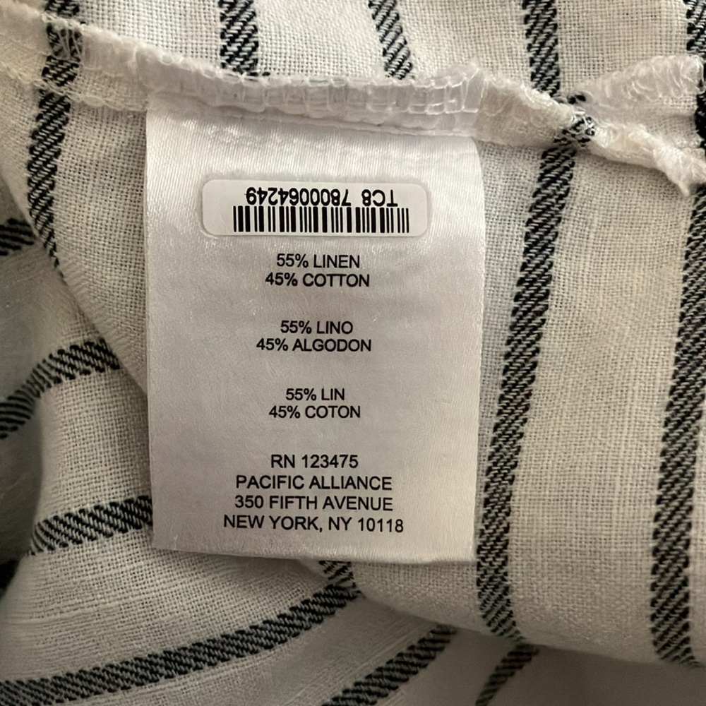 EUC Ellen Tracy Short Sleeve Navy White Tee Size L - Picture 12 of 13